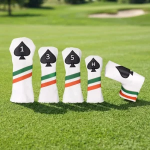 Golf Driver Cover Set PU Leather Golf Blade Putter Headcover with Magnet Custom Golf Club Head Covers OEM