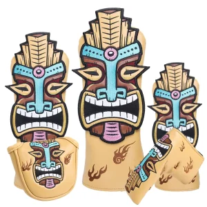 Golf Driver Fairway Hybrid Club Headcovers Custom Embroidery Leather Golf Head Covers Putter Head Cover