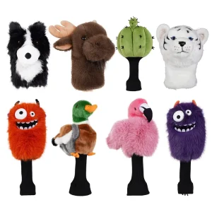 Golf Driver Funny Plush Animal Headcovers Cute Brown Bull Head Cartoon Animal Golf Head Cover