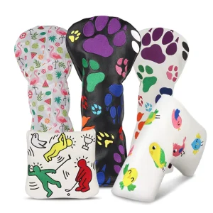 Golf Driver Head Cover Footprints Luxury Golf Accessories Gift White Putter Club Golf Headcover