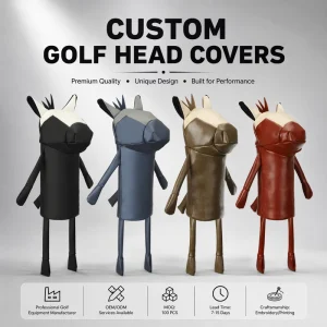 Golf Driver Head Cover Wear resistant Waterproof PU Material Elastic Self Fixing Strap Closure Custom logo for Golf Club Covers