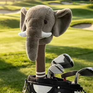 Golf Driver Headcover Cute Cartoon Animal Elephant Plush Protective Cover Universal Fit Gift for Men Women Custom Logo