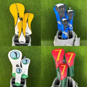 Golf Driver Headcover, PU Leather, Scratch-Resistant, Wood Club Cover, Embroidery