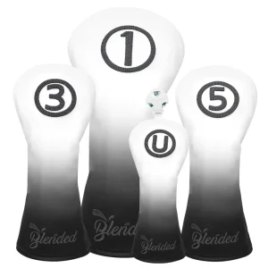 Golf Driver Headcover Set with Elastic Band, Retro Style