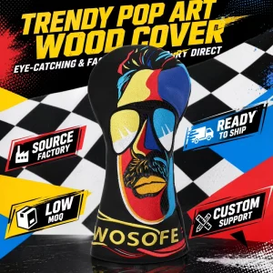 Golf Factory Price in Stock 460CC Driver Club Head Cover Embroidery Waterproof PU Custom Logo OEM ODM Golf Headcover