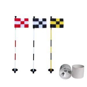 Golf Flagstick with Hole Cup Set Nylon Golf Flags and Fiberglass Flagpole ABS Hole Cup for Yard Range Backyard Gifts Idea