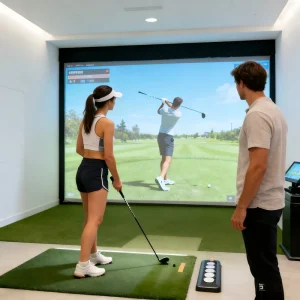 Golf Game Simulator WiFi Immersive Indoor Golf Simulator Room Featuring 3D VR Manor Golf Set Projector Display
