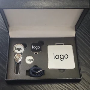 Golf Gift Box Set Including Golf Divot Tool Multiple Ball Markers Golf Hat Clip Custom Logo Engraving Available