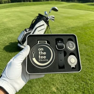 Golf Gift Set Gold Plated Golf Bag Tags Foam Brushed Ball Marker Golf Spin
