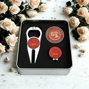 Golf Gift Set Metal Divot Repair Tool American Style Custom Poker Chips Golf Multi Function Ball Marker