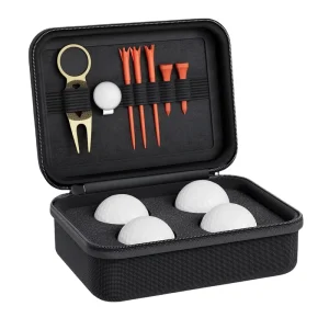 Golf Gifts Men Golfers Golf Accessories Set Gift Box Customized Case 4 Metal Golf Balls 5 Tees Divot Tool