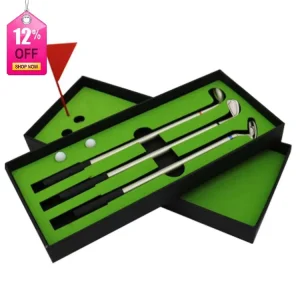 Golf Gifts Sets with 3pcs Golf Club Shaped Alloy Ballpoint Pens mini Flag mini Ball Gift Set