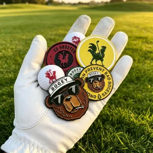 Golf Glove Blank Advertising pig Magnetic OEM Golf Stamp and Ball Marker Manufacturer Necklace for Golf in box pen Metal