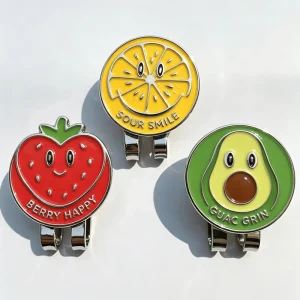 Golf Hat Clip Smiling Face Custom Magnetic Golf Ball Marker Hat Clip