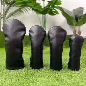 Golf Head Cover Waterproof PU Material Solid Color Driver Fairway Hybrid Putter Customizable Stock