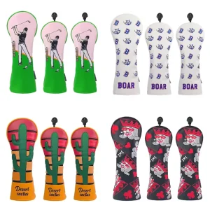 Golf Headcover Classic Plaid Knitted Warm Cover Cold Resistant Design for Autumn Winter Golf Sports Head Covers