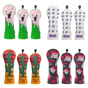 Golf Headcover Classic Plaid Knitted Warm Cover Cold Resistant Design for Autumn Winter Golf Sports Head Covers
