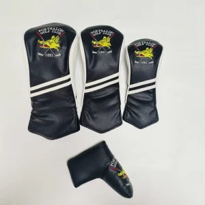 Golf Headcover Club Custom Golf Headcover Embroidery PU Leather Driver Golf Head Covers