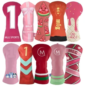 Golf Headcover Club Embroidery PU Leather Driver Fairway Hybrid Custom Golf Head Covers Plain Golf Accessories