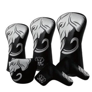 Golf Headcover Club Embroidery PU Leather Driver Fairway Hybrid Utility Bulk Golf Head Covers Plain Golf Accessories