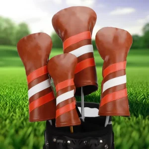 Golf Headcover Club Embroidery PU Leather Driver Fairway Hybrid Utility Bulk Golf Head Covers Plain Golf Accessories