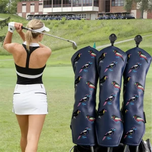 Golf Headcover PU Leather Genuine Leather Canvas Mesh Neoprene Nylon Wool Acrylic Polyester High Grade Material Golf Headcover