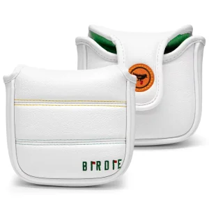 Golf Headcover Putter Magnetic Custom Logo PU Leather Green Bridie Tag Golf Mallet Putter Cover