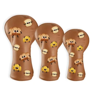 Golf Headcovers with Custom Logo Waterproof PU Leather Golf Head Covers for Wood Hybrid Fairway