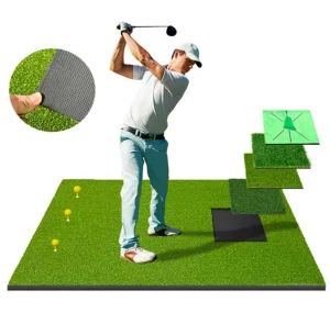Golf Hitting Practice Mat with Artificial Turf Golf Training Aids with Replaceable Golf Practice Mat for Indoor Outdoor Training