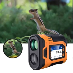 Golf Hunting LCD Display Laser Distance Meter 6X Zoom Scope IP65 Waterproof 600m Range 0.1M Accuracy Lithium Rangefinder Orange