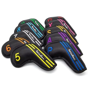 Golf Iron Club Headcover Set with Colorful Number Tags for 4, 5, 6, 7, 8, 9, A, S, P, X