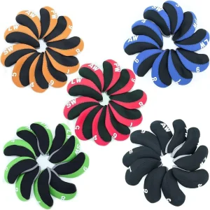 Golf Iron Head Covers With Number Printed Value 10 Pcs Set Golf Headcovers for Iron Club Durable Fit All Irons Clubs