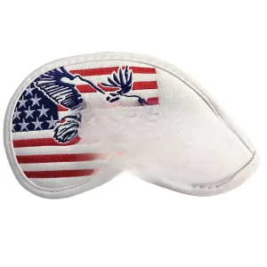 Golf Iron Headcovers PU Embroidered Cap-Style Covers USA Eagle Design China-Made Business Gifting Golf Club Putter Headcover