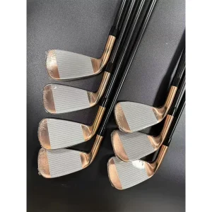 Golf Irons Copper Color Set 456789P with Shaft and Grip Golf Club Iron Set 7pcs Head Cover