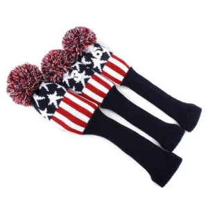 Golf Knit PomPom Headcovers for Woods Driver Fairway Hybrid Custom Logo Durable Custom Size