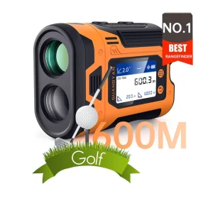 Golf Laser Rangefinder 600m Range 6X Zoom IP65 Waterproof Orange Color 0.1M Accuracy