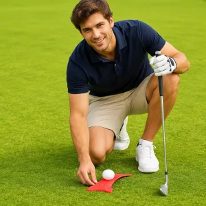 Golf Launch Angle Training Aid Hitting Mat Flexible Swing Practice Tee Holder Durable Plastic Alignment Trainer Turf Protection