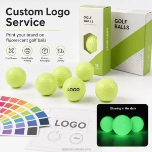 Golf Luminous Golf Balls Glow in the Dark Fluorescent Practice Balls for Night Training Custom Supplier