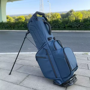 Golf MOQ1 Smooth Leather 6 14 Divider Custom Embroidery Logo Golf Bag