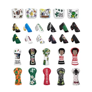 Golf Mallet and Blade Putter Headcovers with Magnetic Closure