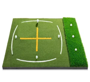 Golf Mat with Standing Guide Line and Swing Path Line 5x4ft Thickened Green Turf Practice Mats for Indoor or Outdoor Use