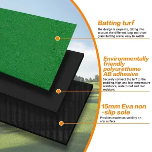 Golf Mats Practice Outdoor Indoor Training Aids for Backyard Driving Swing Chipping Thickened Artificial Turf Mat