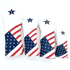 Golf PU American Flag Stain Resistant Suitable for All Golf Wood Head Covers
