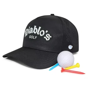 Golf Performance Baseball Hat Cap Laser Cut Perforated Waterproof Hats With Custom Printing Logo Tee Holder