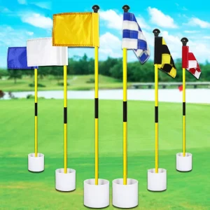 Golf Pin Flag Hole Cup Set 3ft Flagstick with Hole Cup Golf Putting Green Flagstick Golf Training Aid for Backyard Home Practice