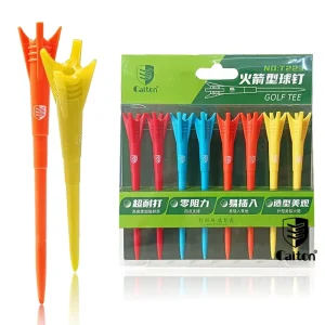 Golf Plastic Tees Height 83 mm Long Golf Tee for Golfers Practice Golf Training Four Colors