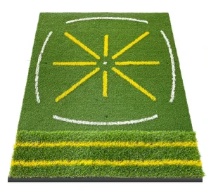 Golf Practice Mat with PP Turf and EVA Backing Golf Hitting Mat with Swing Path Line and Standing Guideline