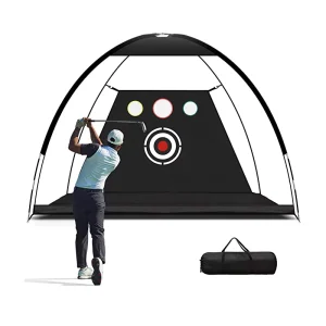Golf Practice Net 10x7ft Golf Hitting Training Nets with Target and Carry Bag for Backyard Driving Chipping