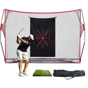 Golf Practice Net Heavy Duty Golf Practice Net with Target Cloth Carry Bag for Indoor and Outdoor Use
