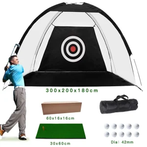 Golf Practice Net and Cage Golf Chipping Net with Target Carry Bag Golf Practice Net